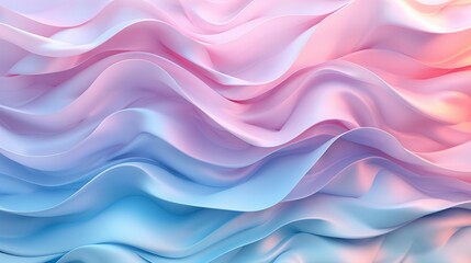 Abstract Pastel Waves in Pink and Blue