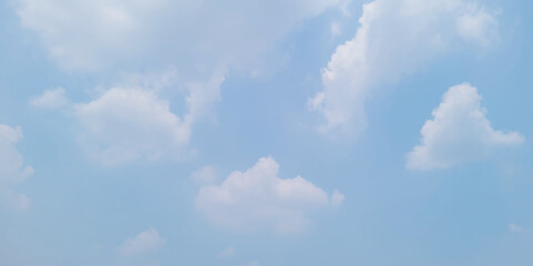 Blue sky with cloud background. Natural and cloudy fresh blue sky background. Blue sky with some white clouds
