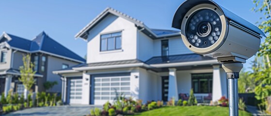 Modern Residential Home with Smart Security System and Spacious Open Yard for Copy Space