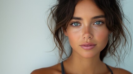 Obraz premium Natural Beauty Portrait of Young Woman