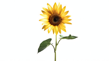 png blooming sunflower sticker isolated on white background, minimalism, png