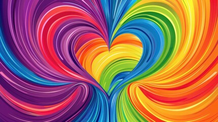 Rainbow Heart with Majestic Angel Wings