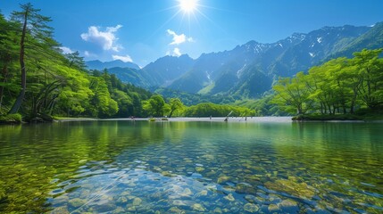 lake and mountains, Ai generate