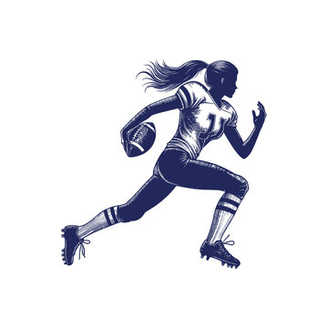 recommend clip art: American football player silhouettes Clip art isolated vector illustration on white background