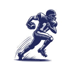 Obraz premium American football player silhouettes Clip art isolated vector illustration on white background