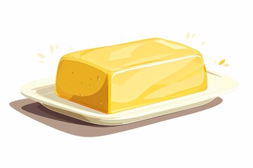 Modern 64-Bit Butter Dish Vector Illustration in Flat Design on White Background