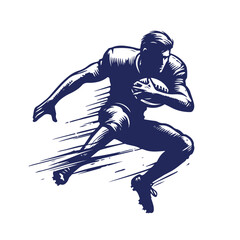 Naklejka premium American football player silhouettes Clip art isolated vector illustration on white background