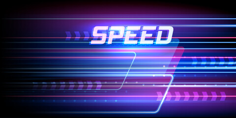 Obraz premium Big data traffic visualization, dynamic high speed data streaming traffic. Neon color glowing lines background, high-speed light trails effect. Purple glowing wave swirl, impulse cable lines.