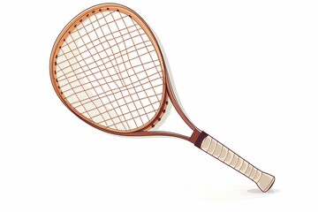 Modern 64-Bit Tennis Racket Vector Illustration on White Background