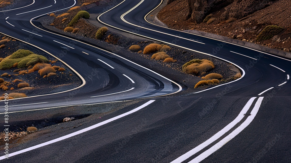 Canvas Prints curvy roads: images of roads with sharp curves or bends, creating dynamic compositions.