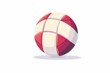 Dynamic 64-Bit Volleyball Illustration in Vector Flat Design on White Background