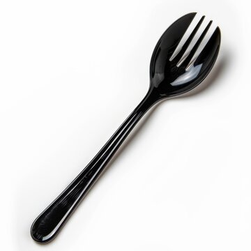 Stainless Steel Spork Cutlery Isolated on White Background for Dining and Camping Needs