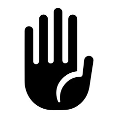 hand stop gesture icon