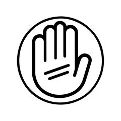 hand stop gesture icon