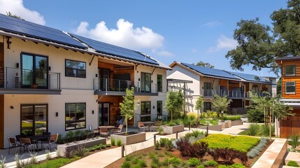 Fototapeta premium Eco-Friendly Senior Living Community Promoting Sustainable Lifestyles