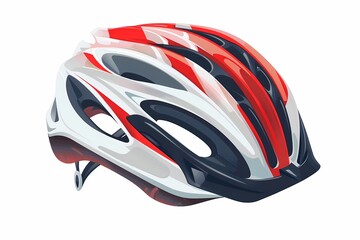 Futuristic 64-bit Cycling Helmet Vector Illustration on White Background