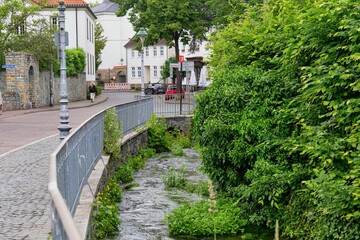 bridge over the river in soest city, germany 