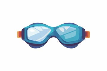 Technological 64-Bit Swimming Goggles Vector Illustration on White Background
