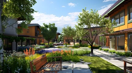 Senior Cohousing Community: Modern Welcoming Design and Vibrant Social Areas