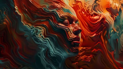 Nightmare Theme: Abstract Representation of a Human Face Distorting into Darkness - Perfect for Horror Posters or Digital Art