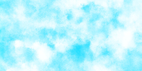 Brush-painted blurred and grainy paint aquarelle Abstract light sky blue grunge texture, blurred and grainy Blue powder explosion on white background, Classic brush painted Blue sky.
