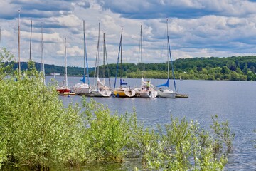 boats on the lake Möhnesee