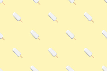 Seamless pattern on the theme of ice cream. Ice lolly.