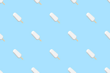 Seamless pattern on the theme of ice cream. Ice lolly.