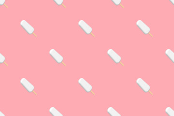 Seamless pattern on the theme of ice cream. Ice lolly.