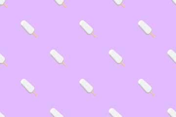 Seamless pattern on the theme of ice cream. Ice lolly.