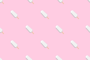 Seamless pattern on the theme of ice cream. Ice lolly.
