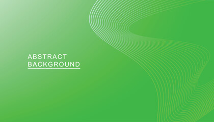 Abstract wavy lines on gradient background. green background with wavy lines. technology and banner design template