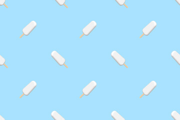 Seamless pattern on the theme of ice cream. Ice lolly.