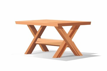 Modern 64-bit Table Vector Illustration on White Background