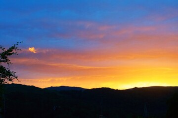 sunset in the mountains