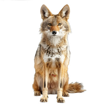 [Transparent Background PNG]A coyote sits on a white background
