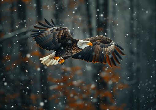 bald eagle flying air snow transparent highly mine armor angle wing zoo exalted spreading wings nationalist