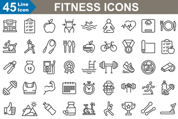 Fitness icon set vector illustrator. 