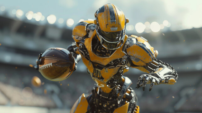 A robot as football player	
