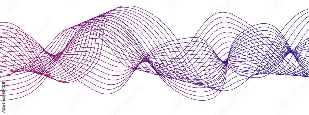 Leinwandbilder abstract wavy technology curve lines with blend effect. pink wavy tech lines element for technology,
