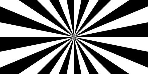 Abstract sunburst ray background with sunburst pattern black and white vector gradient ray wallpaper design. Vintage sunrays illustration swirl grunge backdrop line. used for banner, poster, web.	
