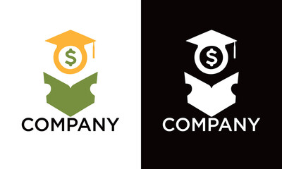 Education logo concept with graduation cap and open book pages. Transparency are flattened.