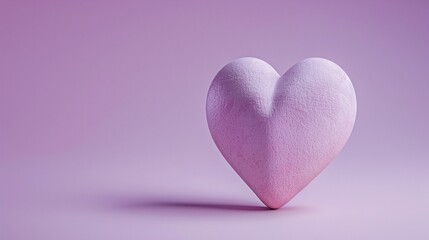Fototapeta premium 3D clay heart, front perspective, love hues, against a pastel purple base