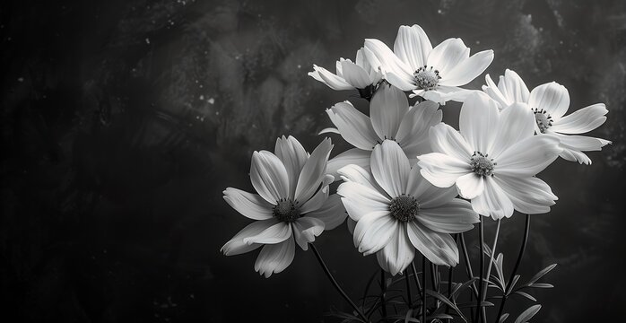white flowers vase table grieving cosmos young test being rest peace front diffused