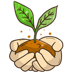 Save the world concept, reduce carbondioxide, forestation, plant illustration