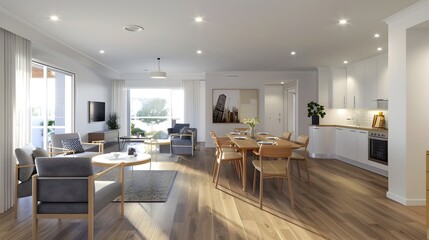 Open-plan Senior Apartment with Modern and Comfortable Furnishings