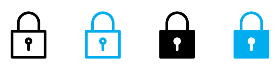 Padlock icon vector set collection for web