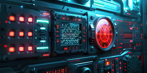 Obraz premium The Neural Net Shrine: A wall mounted AI interface