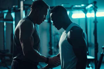 “Coach Supporting Athlete with Performance Pressures in Gym Environment - Health and Fitness Guidance”