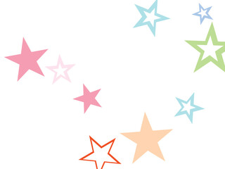 Object fountain organized from random sparcle star pictographs as fireworks.